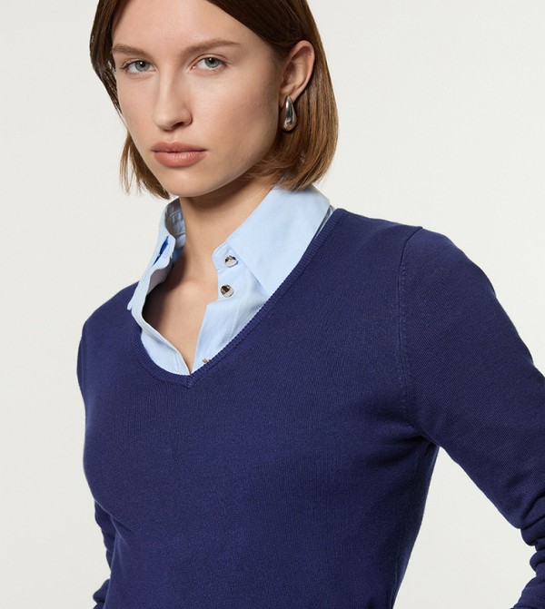 Karen Millen  Sweaters - Navy V-neck Sweaters