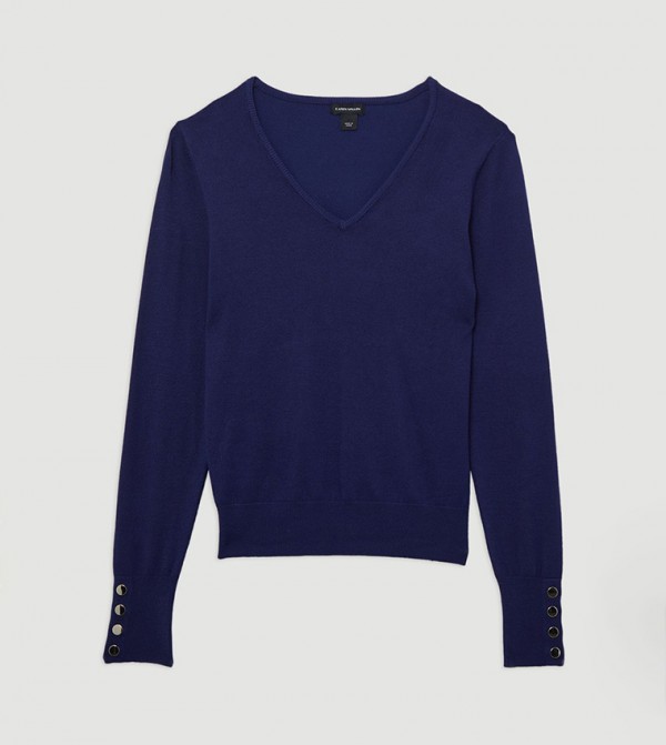 Karen Millen  Sweaters - Navy V-neck Sweaters