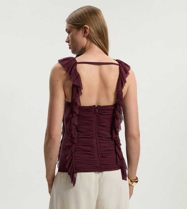 كارن ميلين كارن ميلين - بورغندي Sleeveless Tops