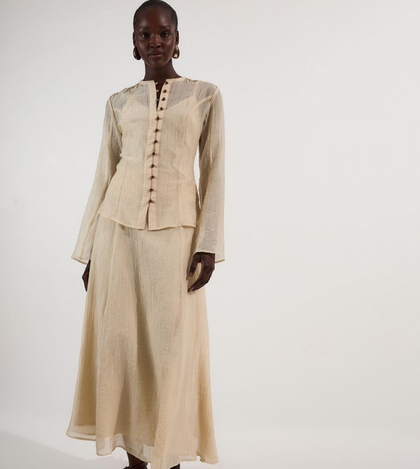 Karen Millen  Clothing - Beige Maxi Skirts
