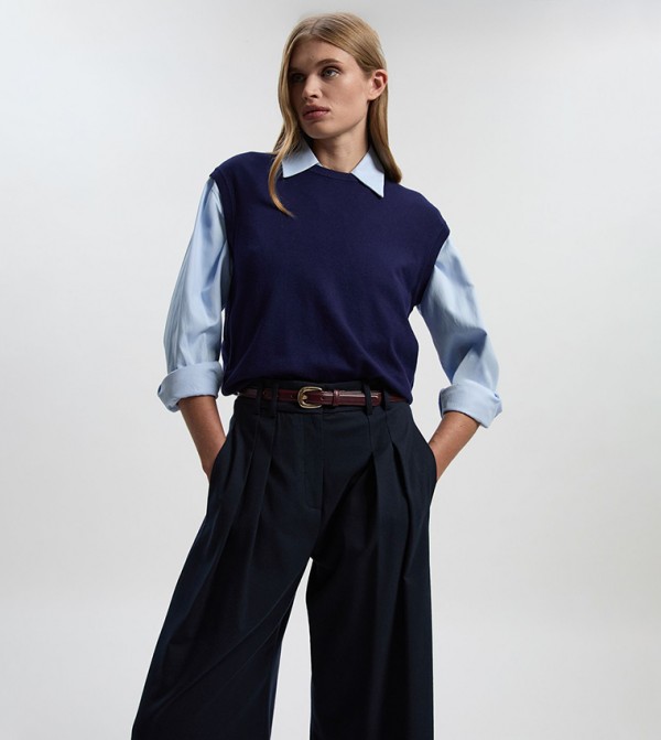 Karen Millen  Sweaters - Navy Round Neck Sweaters