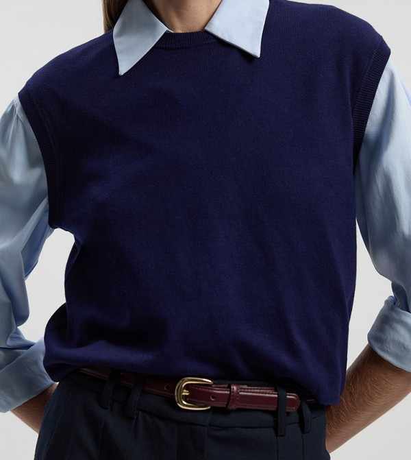 Karen Millen  Sweaters - Navy Round Neck Sweaters