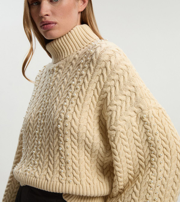 Karen Millen Karen Millen - Beige Turtle neck Sweaters