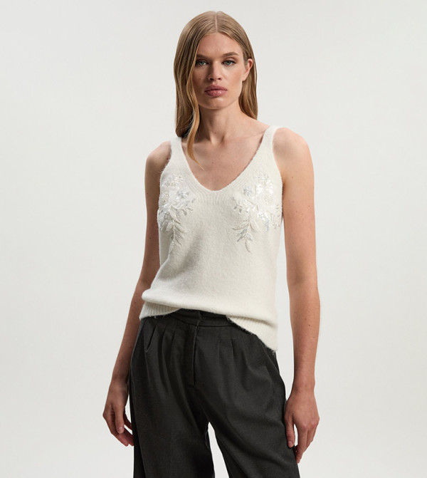 كارن ميلين  - بيج Sleeveless Tops