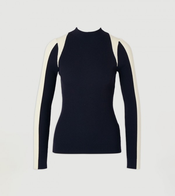 Karen Millen Clothing - Navy Round Neck Sweaters