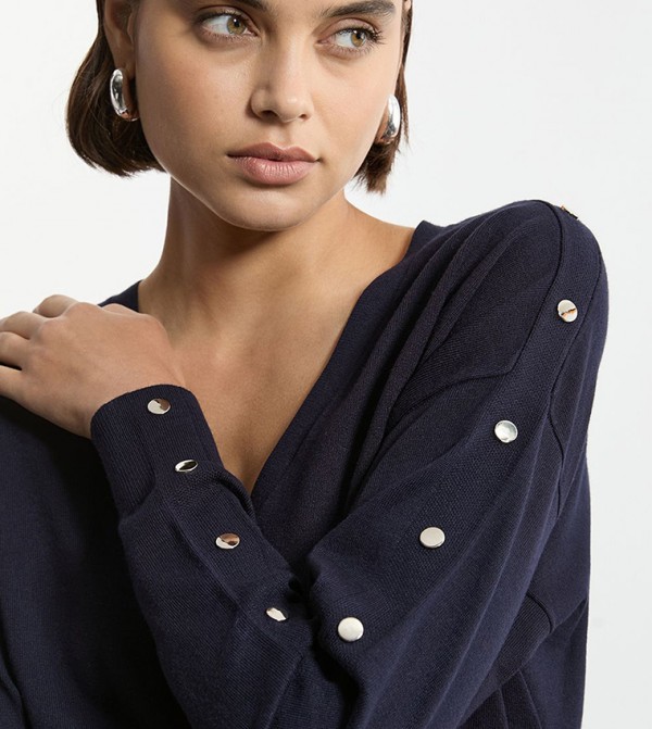 Karen Millen  Sweaters - Navy V-neck Sweaters