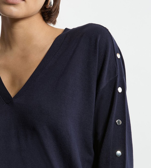Karen Millen  Sweaters - Navy V-neck Sweaters