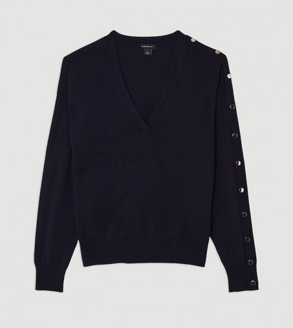 Karen Millen  Sweaters - Navy V-neck Sweaters