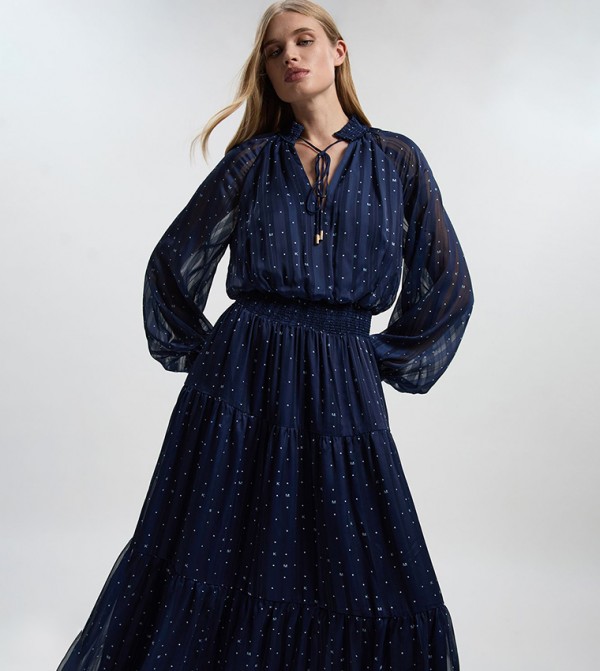 Karen Millen Midi Dresses - Navy Midi Dresses