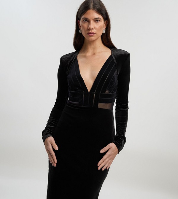 Karen Millen Midi Dresses - Black Midi Dresses