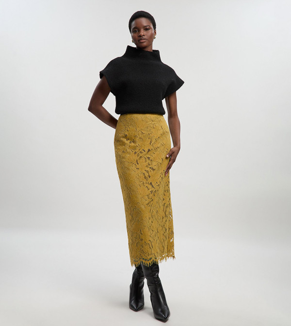 Karen Millen  Clothing - Green Midi Skirts