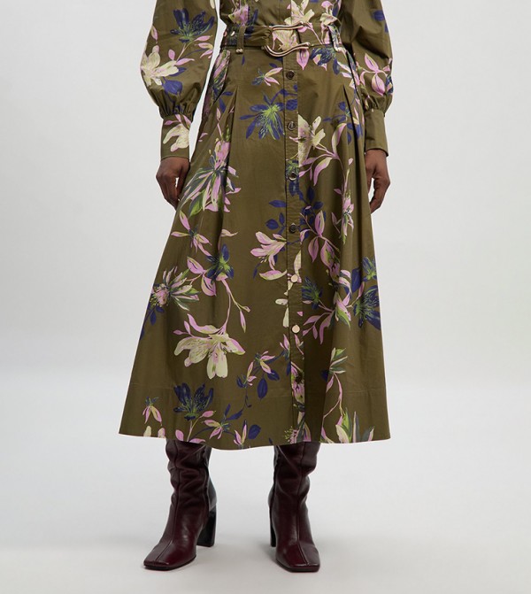 كارن ميلين  تنانير - كاكي Midi Skirts