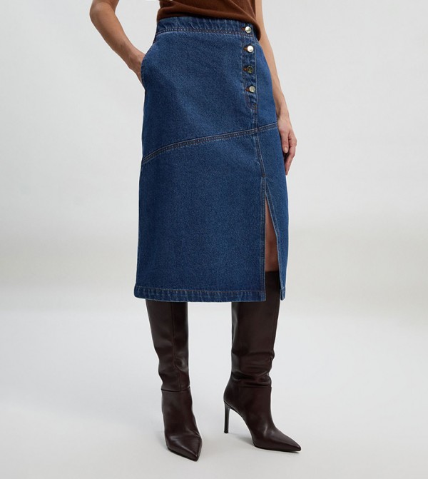 كارن ميلين  تنانير - أزرق Midi Skirts