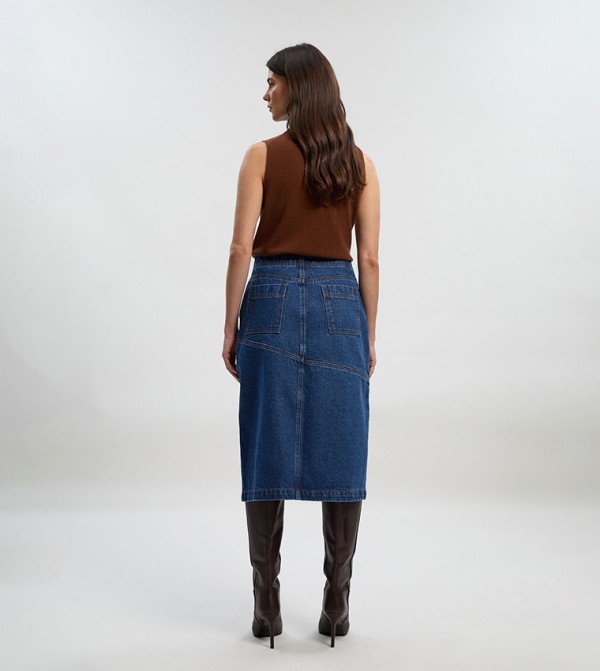 كارن ميلين  تنانير - أزرق Midi Skirts