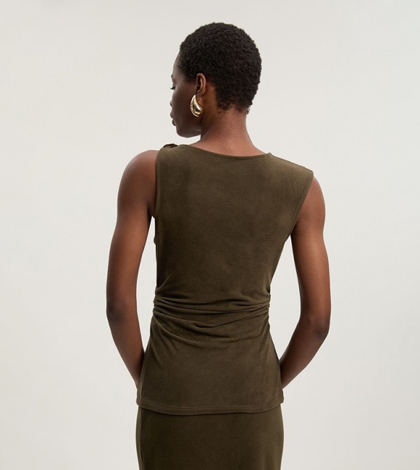 كارن ميلين  بلوزات - كاكي Sleeveless Tops