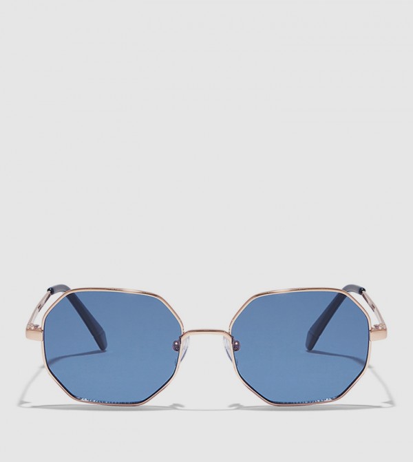 BlackOut  - Gold Square Sunglasses