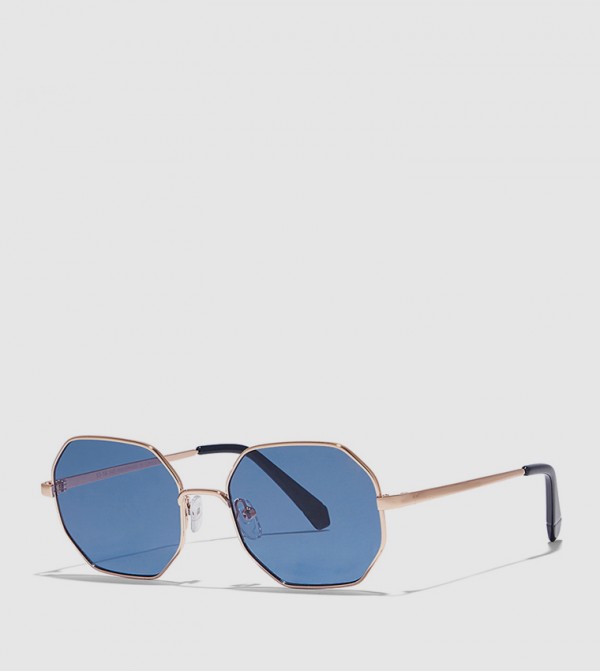 BlackOut  - Gold Square Sunglasses