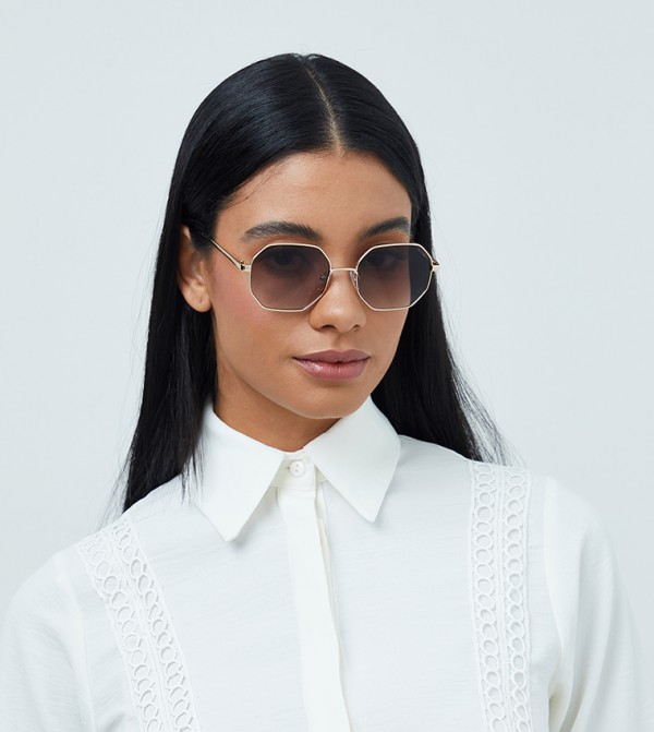 بلاك أوت بلاك أوت - ذهبي Square Sunglasses