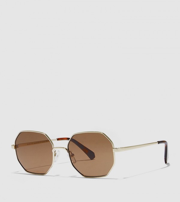 BlackOut  - Gold Square Sunglasses