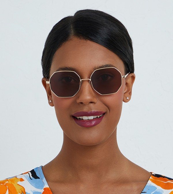 BlackOut  - Gold Square Sunglasses