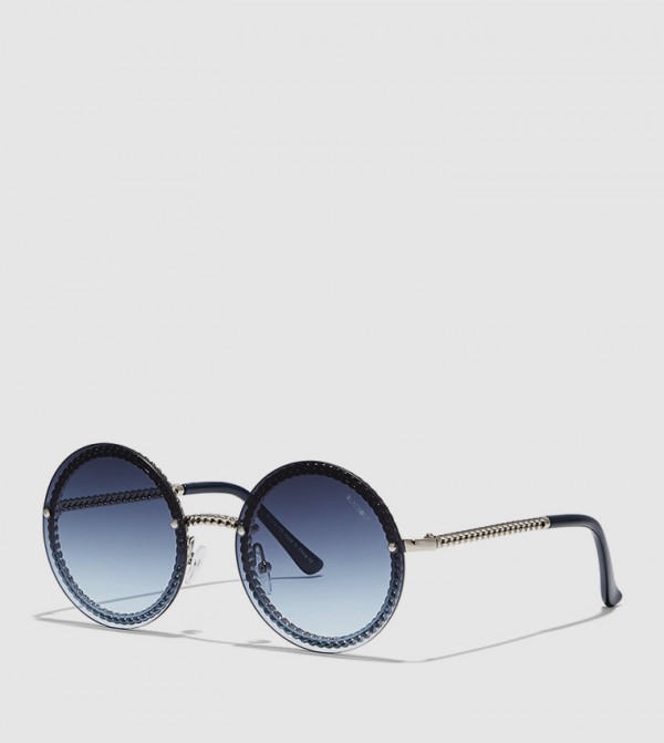 BlackOut  - Silver Round Sunglasses