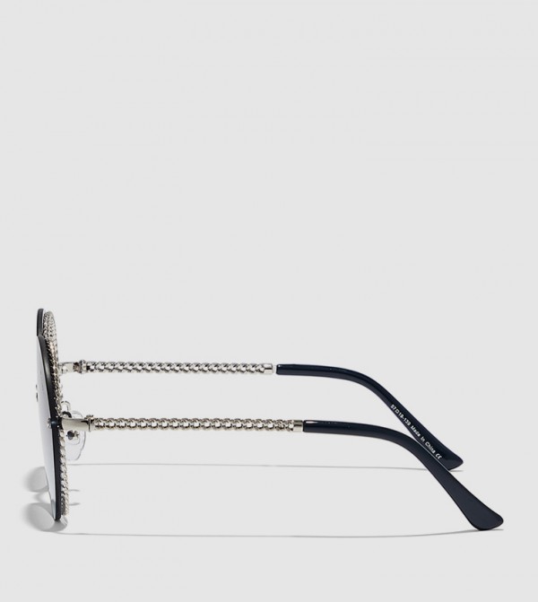 BlackOut  - Silver Round Sunglasses