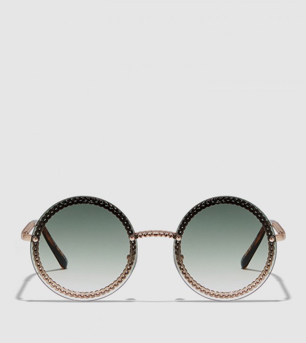 BlackOut  - Gold Round Sunglasses