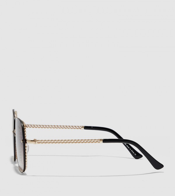 بلاك أوت  - ذهبي Square Sunglasses