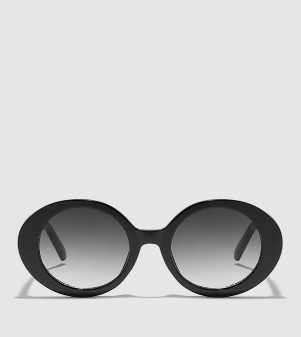 بلاك أوت  - أسود Round Sunglasses