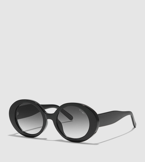 بلاك أوت  - أسود Round Sunglasses