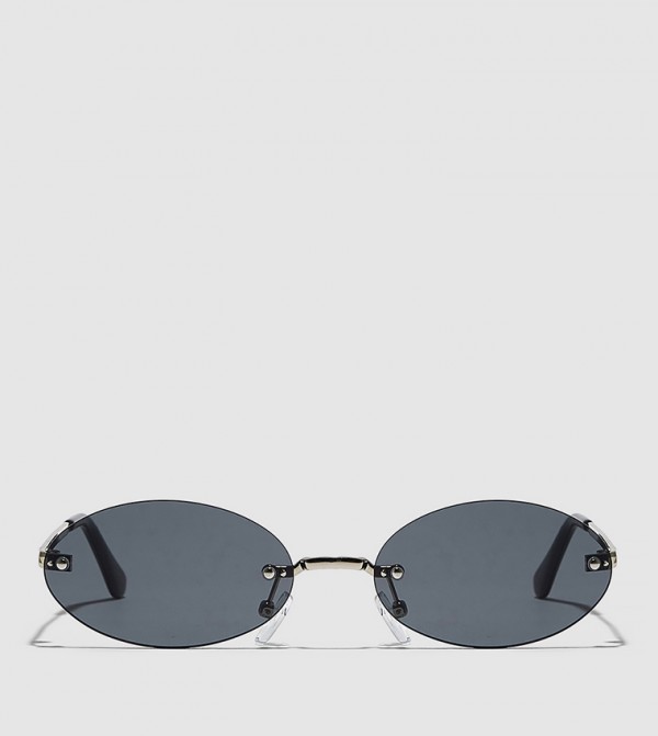بلاك أوت بلاك أوت - فضي Round Sunglasses