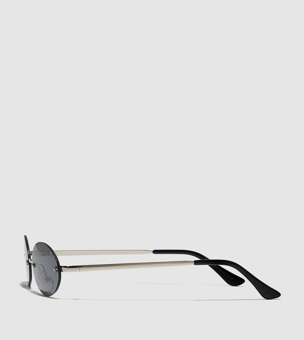 بلاك أوت بلاك أوت - فضي Round Sunglasses