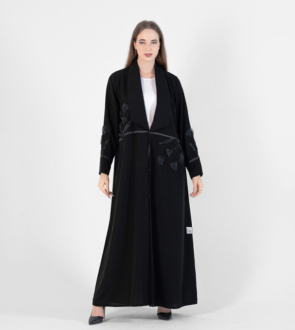 Rosette Abaya  - Black Abaya