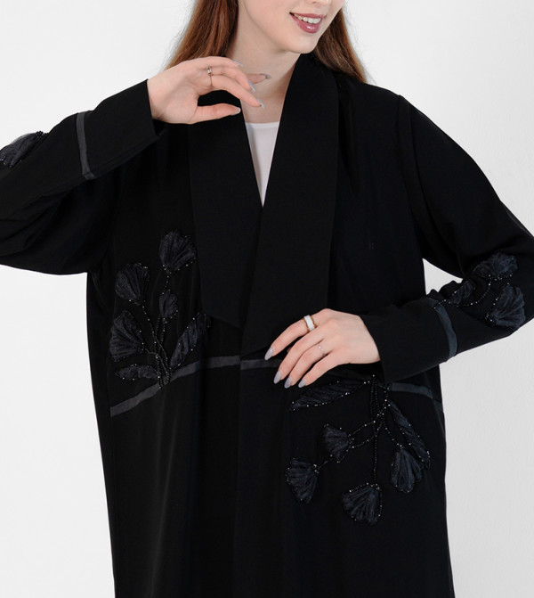 Rosette Abaya  - Black Abaya