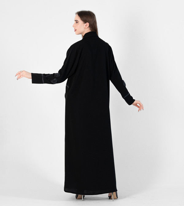 Rosette Abaya  - Black Abaya