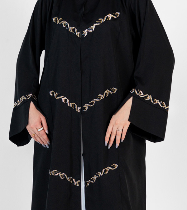 Rosette Abaya  - Black Abaya