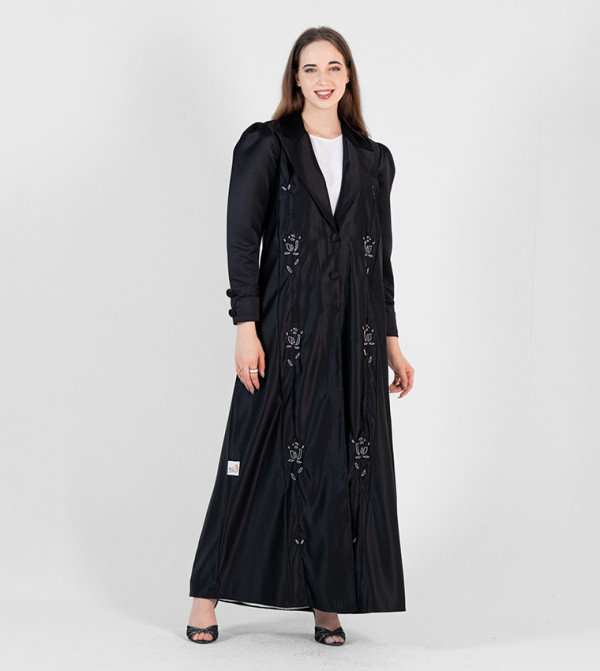 Rosette Abaya  - Black Abaya