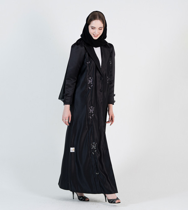 Rosette Abaya  - Black Abaya
