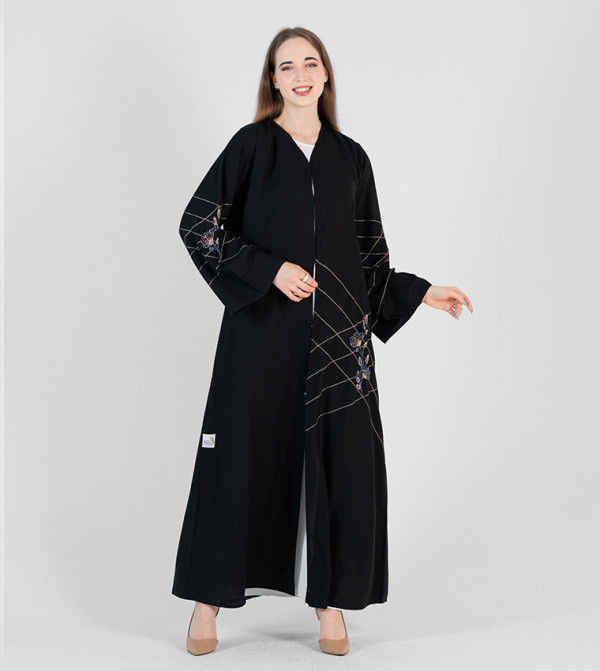 Rosette Abaya  - Black Abaya