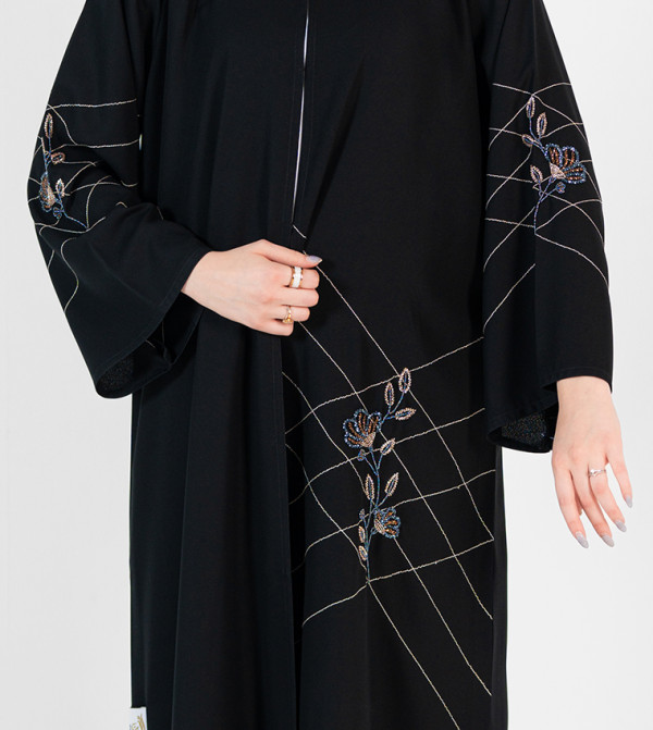 Rosette Abaya  - Black Abaya