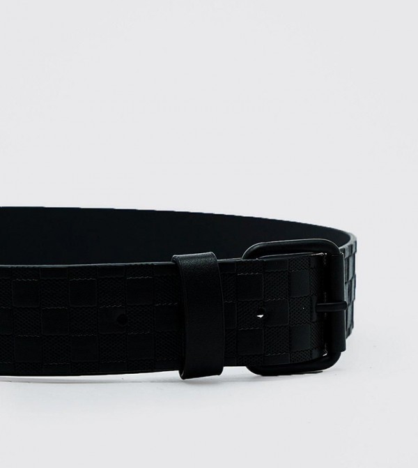 بوهو مان  أحزمة - أسود Non Leather Belts