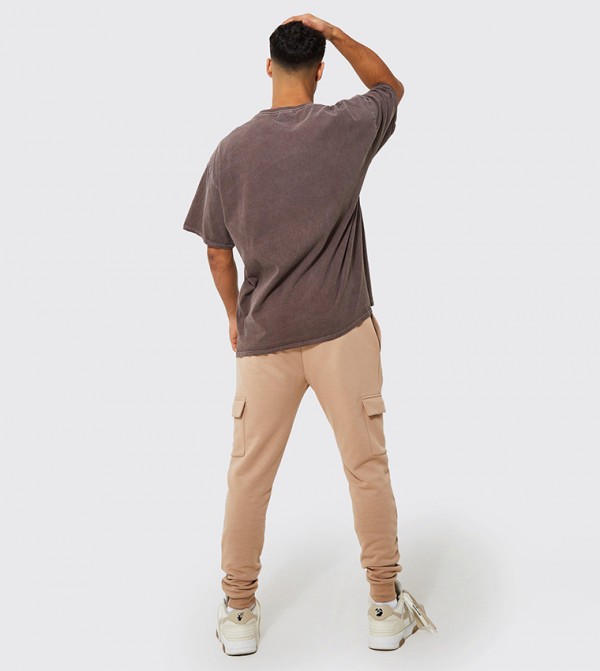 boohooMAN  T-Shirts - Brown Round Neck T-Shirts