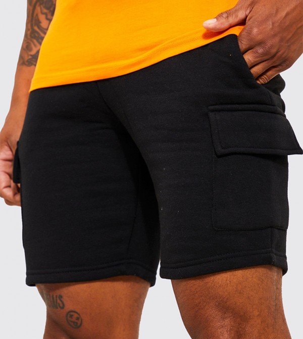 boohooMAN  Casual Shorts - Black Cargo Shorts