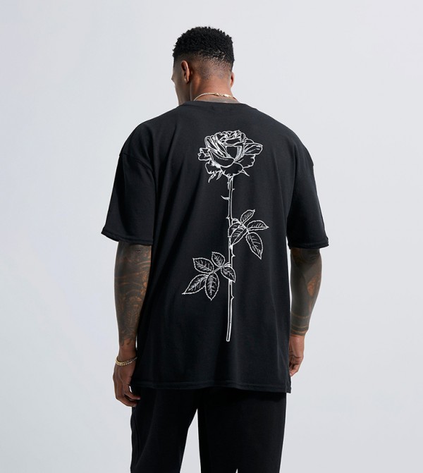 boohooMAN  T-Shirts - Black Casual T-Shirts
