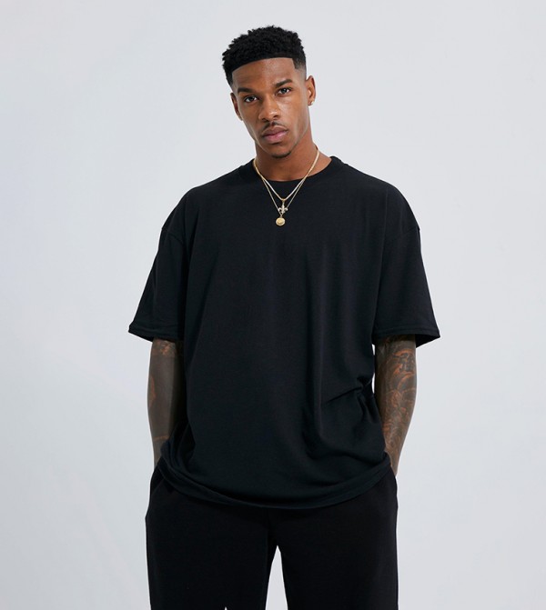 boohooMAN  T-Shirts - Black Casual T-Shirts