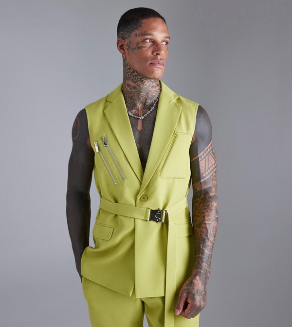 boohooMAN  Waistcoats - Green Waistcoats