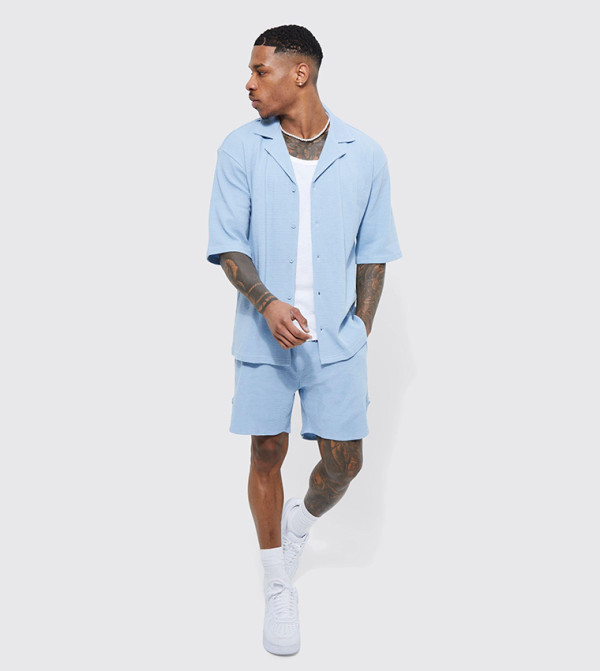 boohooMAN - Outlet  Clothing Set - Blue Co-Ord Set