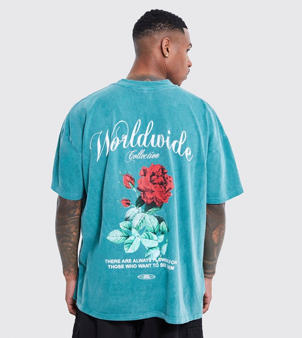 boohooMAN  T-Shirts - Dark Green Casual T-Shirts