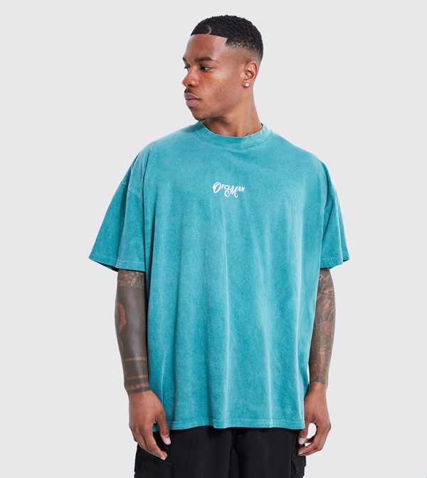 boohooMAN  T-Shirts - Dark Green Casual T-Shirts