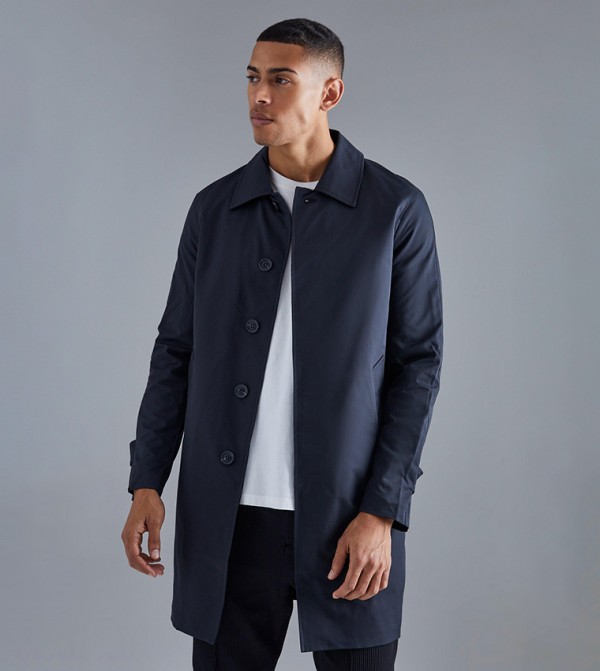 boohooMAN  Overcoats - Black Overcoats